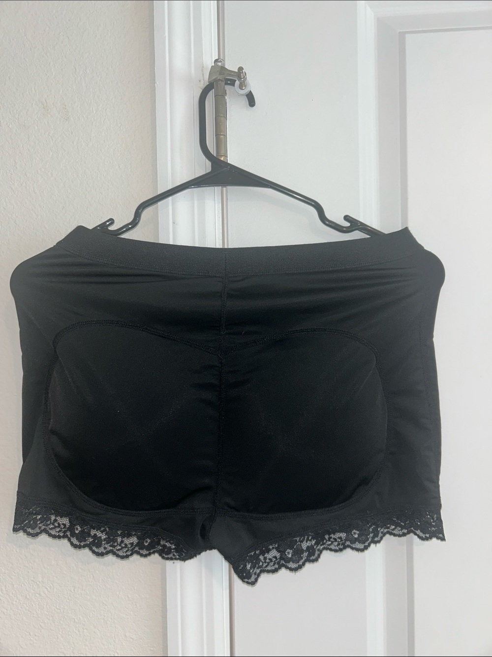 Black Lace-Trim Shaping Shorts Bubble Butt Boost
